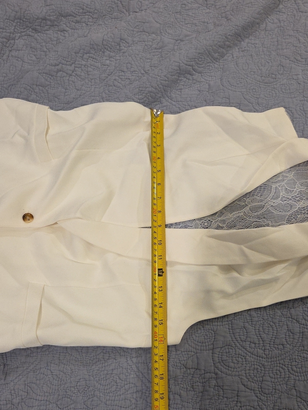 Forever 21 Ivory Lace-Back Sleeveless Blazer Vest Size M! - Picture 5 of 6